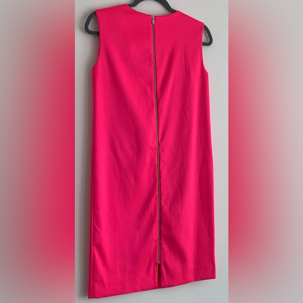 NWT, COS - Hot Pink Tank Shift Dress w/ Metallic Back Zip, Size 4 - Picture 9 of 11